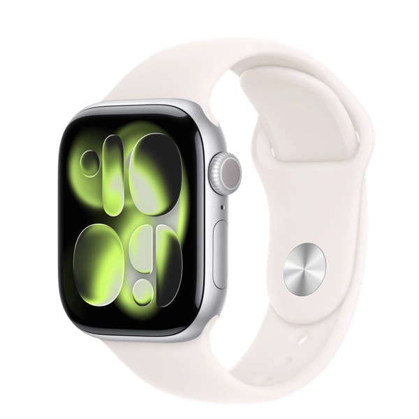 Apple Watch Series 11 GPS, 42mm Silver Aluminum Case with Light Blush Sport Band - S/M