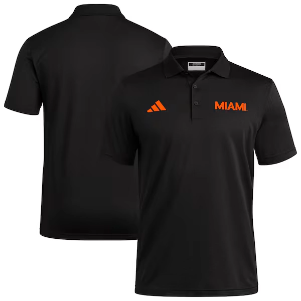 Miami Hurricanes adidas Ultimate 365 Ottoman Polo Shirt - Black
