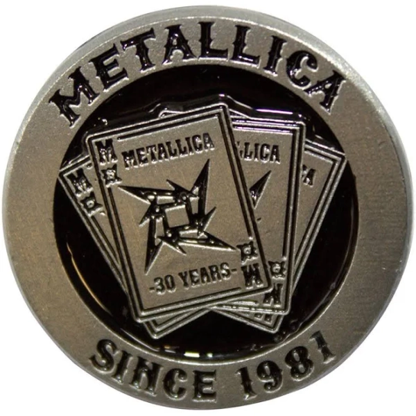 Metallica 30th Anniversary Playing Card Pin Badge