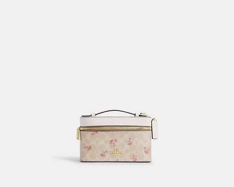 Coach Signature Canvas Floral Print Cosmetic Case