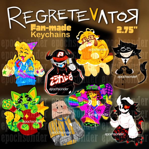 Regretevator Keychains | Poob, Pest, Split, Bive, Gnarpy, Lampert, Infected, Folly