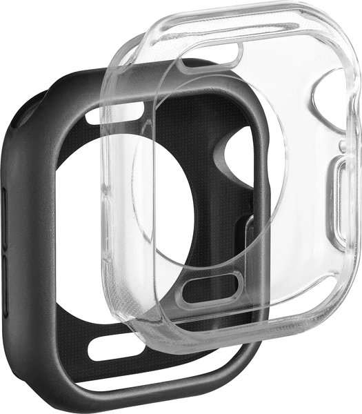 Insignia™ - Bumper Cases for Apple Watch 42mm (2-Pack) - Black/Clear
