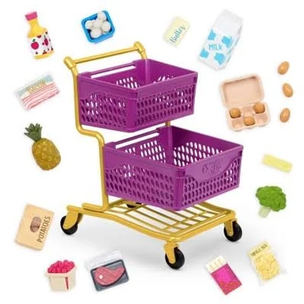 Our Generation At the Market Shopping Cart Accessory Set