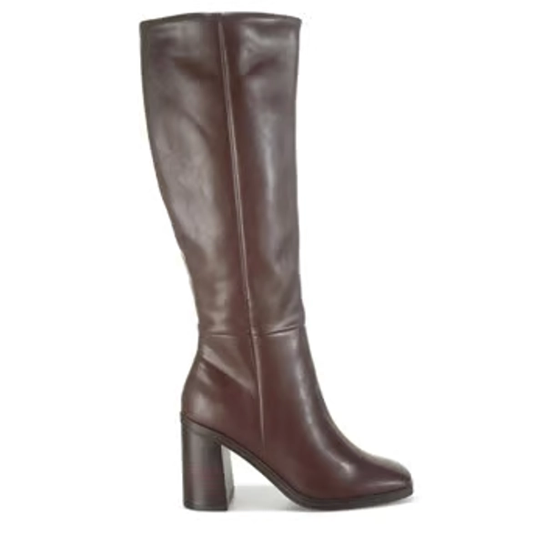 Women's Flapper Knee High Boot - Dark Brown