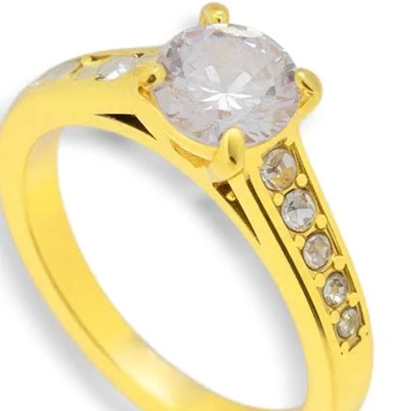 18K Gold Plated Stainless Steel Waterproof Travel Engagement Ring
