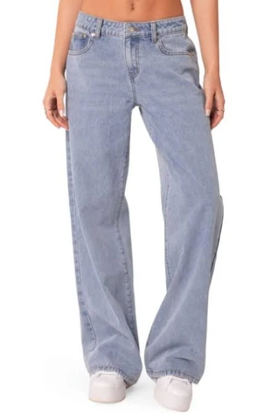 Edikted Women's Raelynn Washed Low Rise Jeans