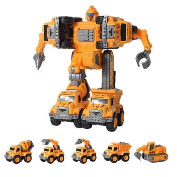 5-in-1 Construction Vehicle Robot Transformer Toy