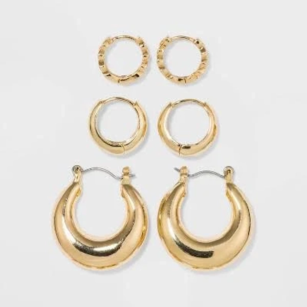 Wild Fable Trio Hoop Earring Set