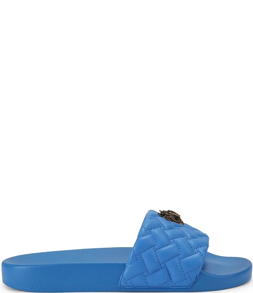 Kurt Geiger London Women's Meena Quilted Logo Ornament Pool Slide Sandals