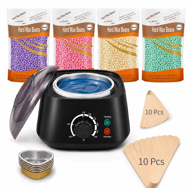 Blusmart Wax Kit Hair Removal Waxing Kits with Pot & Beads 4 Pack for Bikini Line Face Eyebrow Wax - Walmart.com