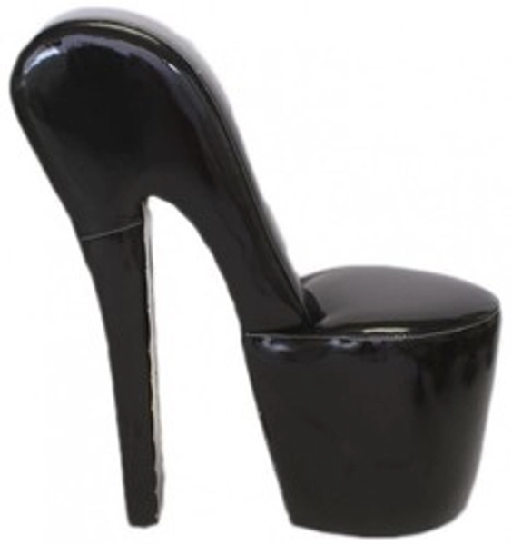 High Heel Black Patent armchair Luxury Design - Designer armchairs - F