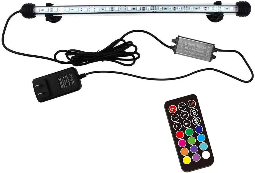 15 inches LED Aquarium Light, 2.5W Fish Tank Light Underwater Light Submersible Crystal Glass Lights, 21 LED Beads 12 Colors 19 Modes Brightness Adjustable Memory Function IP68 Waterproof - Walmart.com