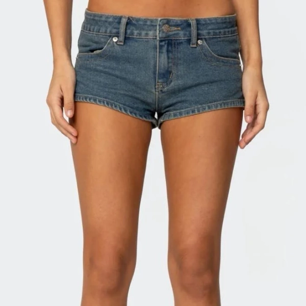 Edikted Women's Jagger Low Rise Denim Shorts