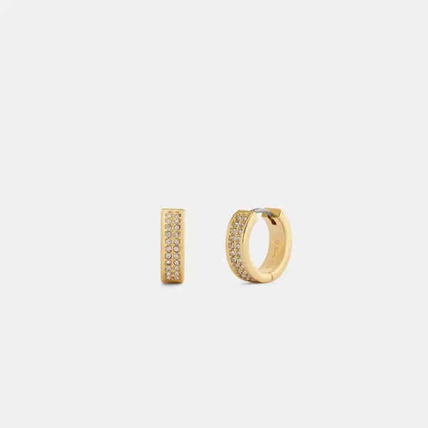 Pavé C Huggie Earrings
