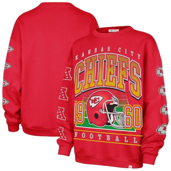  Kansas City Chiefs '47 Women's Go Big Oversized Pullover Sweatshirt - Red