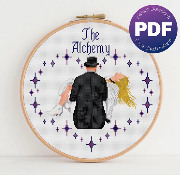 T. S. Cross Stitch Pattern - Eras Tour, Tayvis, Poets, BLACK and WHITE Version Included - PDF Instant Download