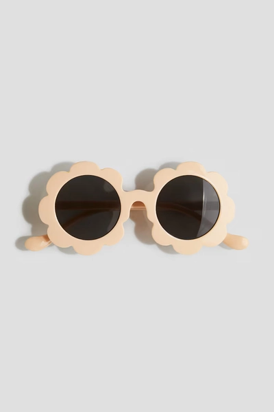 Flower-shaped Sunglasses - Light peach