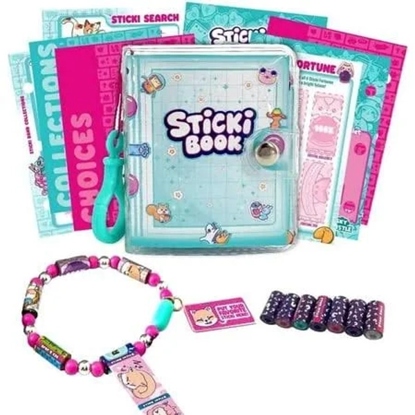 Sticki Rolls Sticki Book Set (120 Stickers Inside, Wearable, Shareable Sticker Jewelry!)