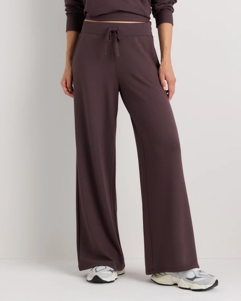 SuperSoft Fleece Wide Leg Pants in Dried Fig