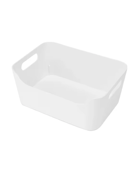Small Cut Out Edge Storage Tub - White - White - One Size