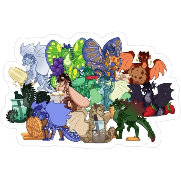 Wings Of Fire With Food 3 Wings Of Fire Sticker
