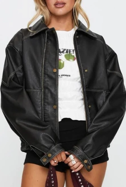 Princess Polly Jaxton Faux Leather Jacket