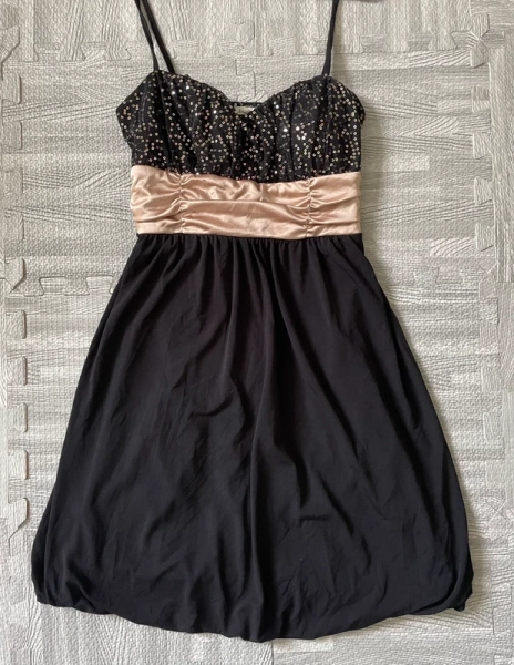 Vintage Y2K Studio Y Sequined Babydoll Bubble Dress - Size UK 8/10 (US S) very good