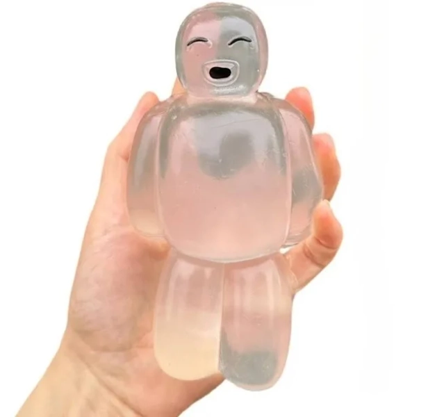 Squishy Transparent Jelly Robot Sticky Toy Funny Super Soft Slow Rebound Water Sense Squeeze Toy