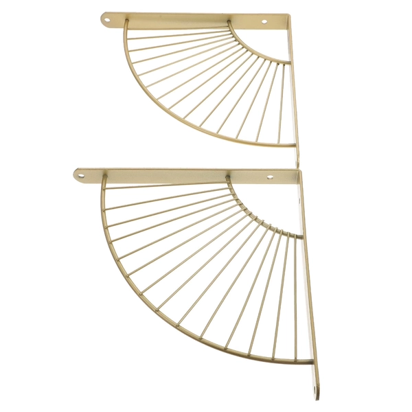 unbranded  2 Pcs Rack Golden Shelf Brackets Support Fan Frame Home Decor Shape - Walmart.com