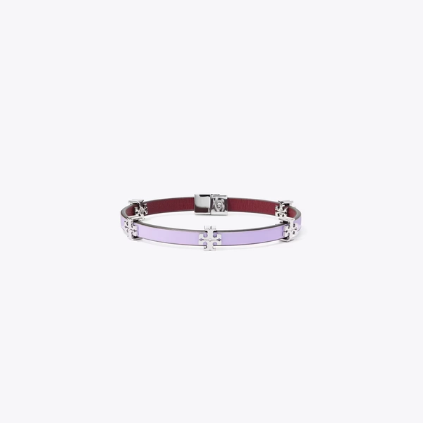 Eleanor Leather Bracelet in purple, size S/M