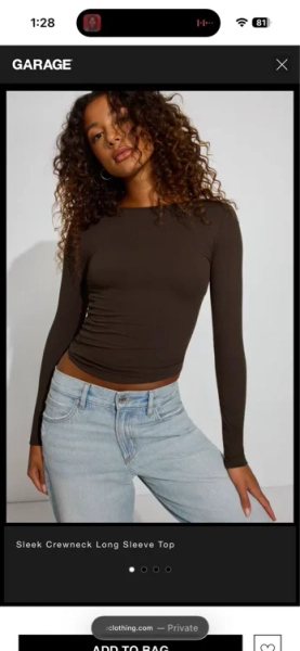 Garage Women's Sleek Crewneck Long Sleeve Top