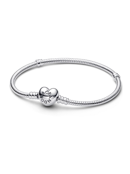 Pandora Moments Heart Clasp Snake Chain Bracelet