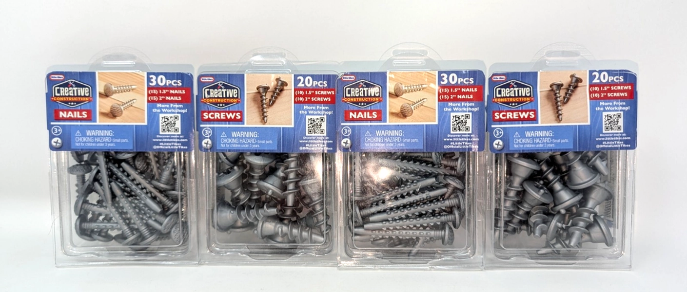Little Tykes Creative Construction Plastic Toy Nails and Screws 2 Boxes of Each