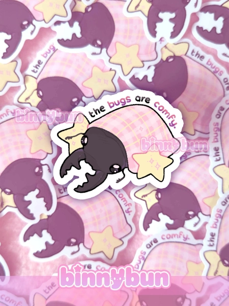 The Bugs are Comfy | Cute Beetle Stationary | Waterproof Vinyl Insect Sticker