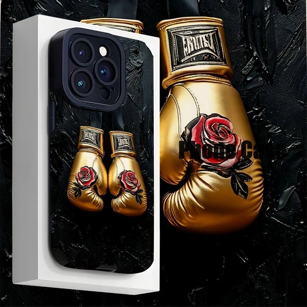 Fashionable Boxing Glove Pattern TPU Phone Case, Compatible with iPhone 17/17 Pro/17 Air/17 Pro Max/16 Pro Max, iPhone 15 Pro Max/14/16 Plus/15/13 Pro/12/11/7/8 Plus/X/XR/XS Max, High-Quality Anti-Drop Synthetic Leather for Attractive Protection