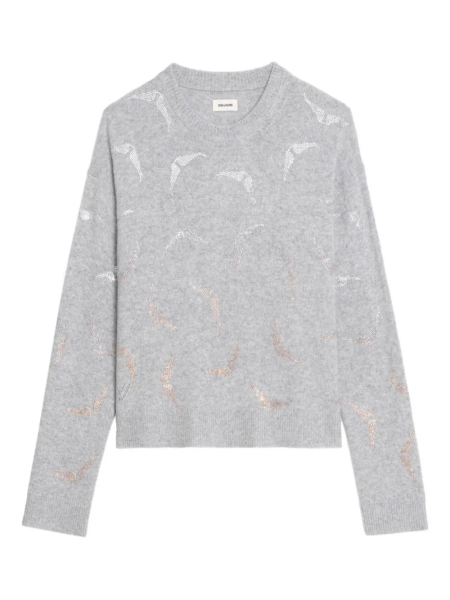 Zadig&Voltaire Markuz wings-detail Sweater | Grey | FARFETCH