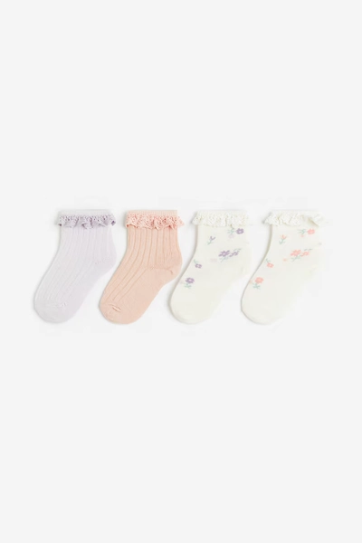 4-pack Socks - Lilac/floral