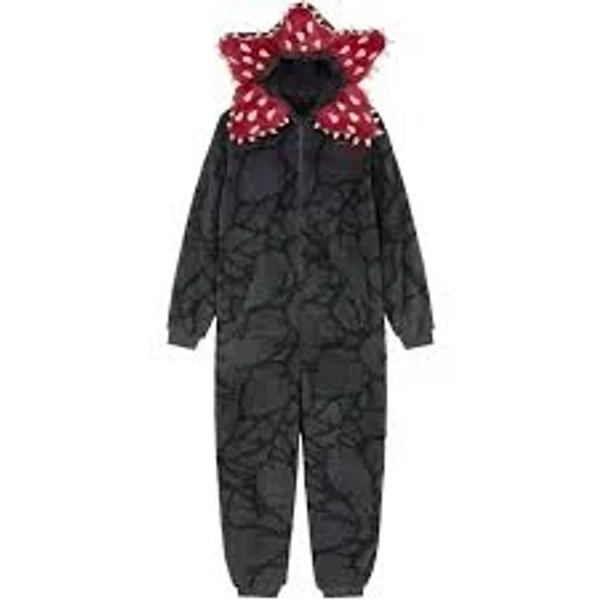 Novelty Demogorgon Onesie Costume | Stranger Things Pajamas for Adults & Kids | Hooded Jumpsuit Christmas Sleepwear, Fleece PJS for Cosplay, New Year