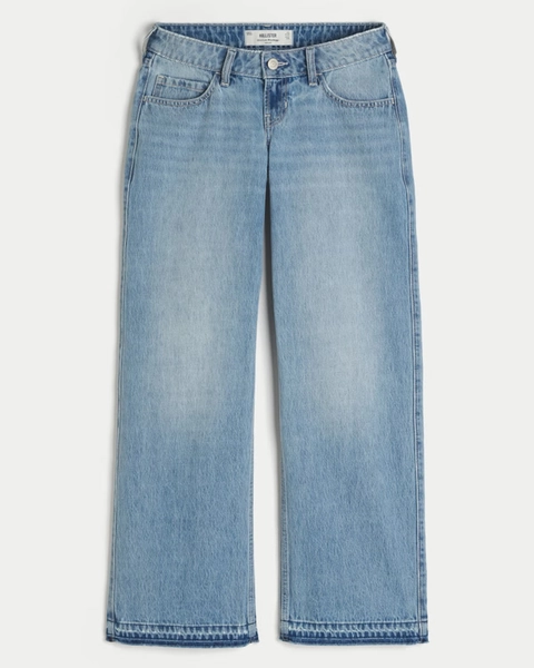Ultra Low-Rise Light Wash Baggy Jeans