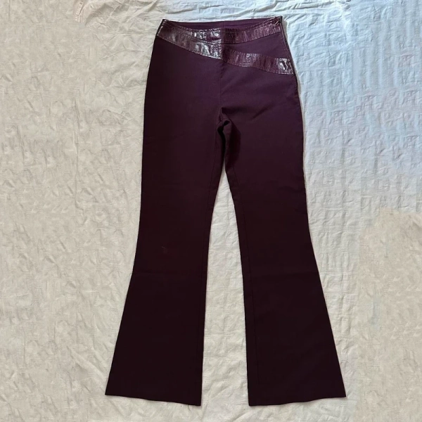 90s purple trousers with snakeskin detail