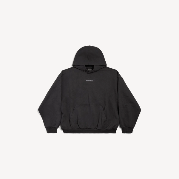 Hoodie New Balenciaga Back Medium Fit in Nero