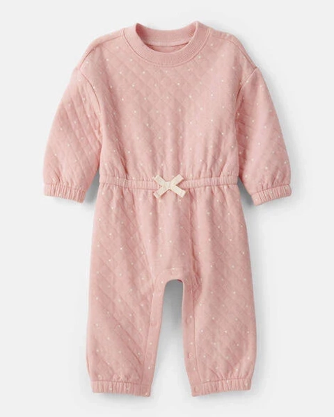 Carter's Baby Girl's Long-Sleeve Quilted Jumpsuit