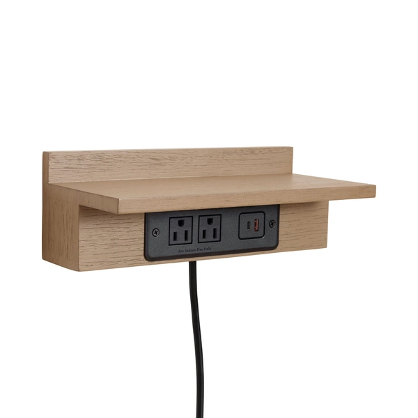No Nails Mini Plug In Ledge with USB A/C (11.75")