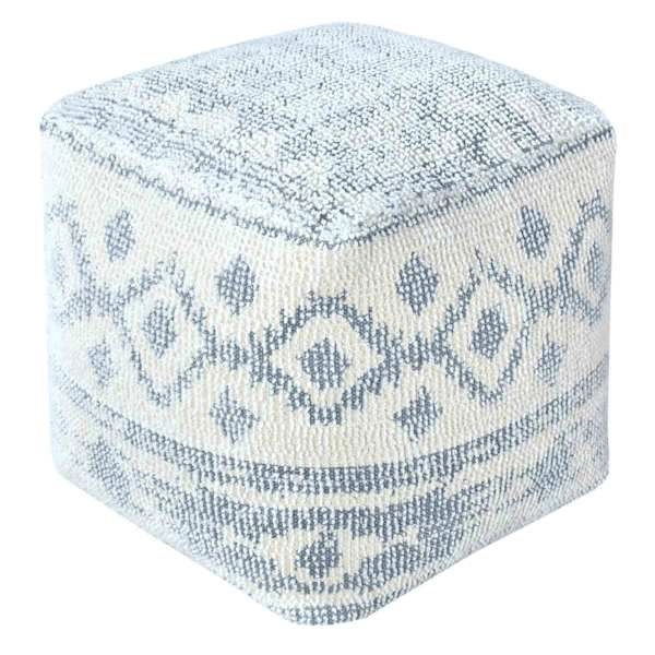 Honeybloom Blue & Cream Pouf | Blue dorm, Coastal room decor, Dorm room inspiration