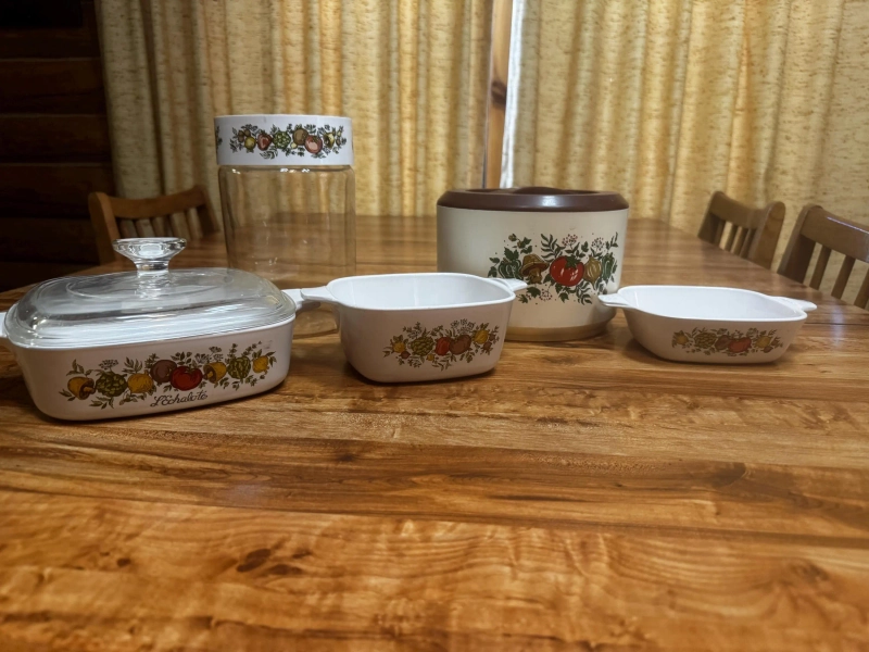 Vintage Corning Ware Spice of Life Set, French L’Echalote Kitchenware
