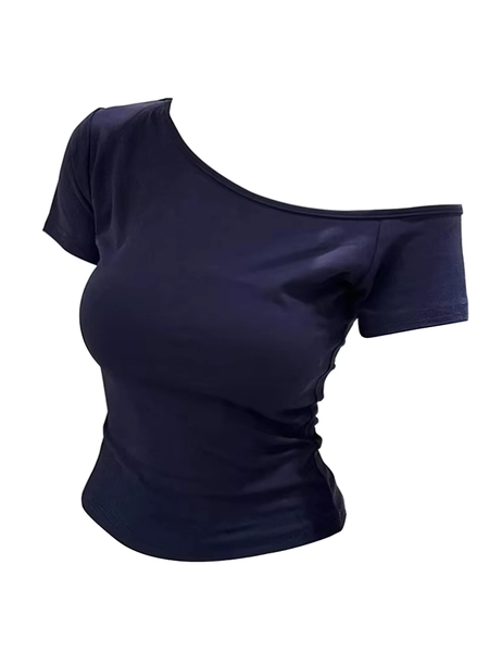 100% Ribbed Cotton Summer Off shoulder Top Women Slim fit Body Summer  Short sleeve T shirt  Female Sexy Basic Tees Korean Chic - AliExpress 200000345