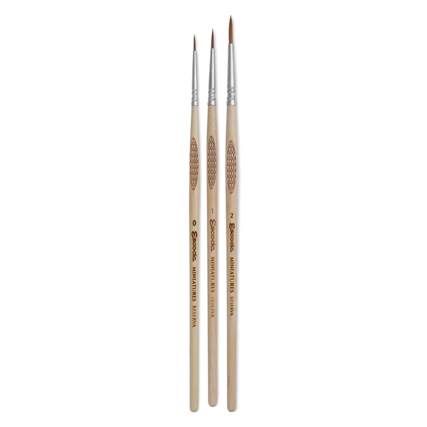 Escoda Miniature Brush Premium Set - Set of 3, Assorted Sizes