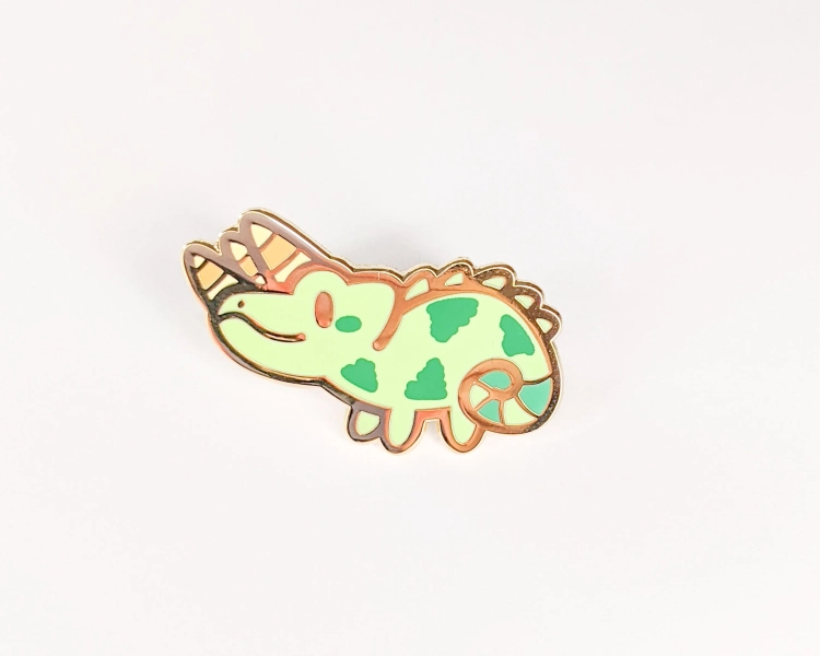 Jackson's Chameleon - Tiny Reptile Enamel Pins