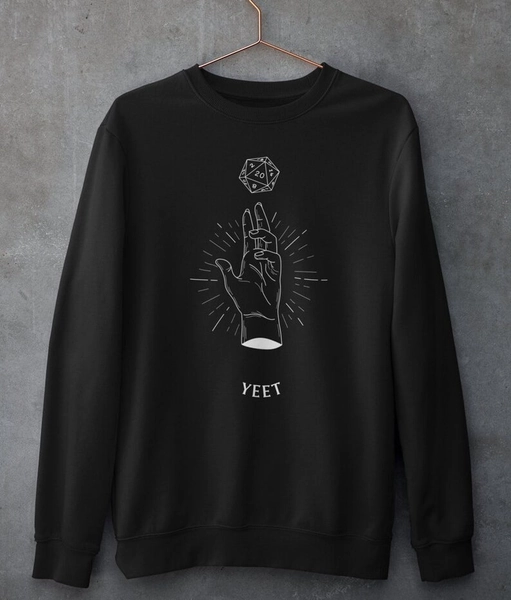 Dnd Sweatshirt, Dnd Hand sweatshirt, Dnd Yeet sweatshirt, D20 Sweatshirt , Dnd dice sweatshirt, DM gift, Dnd gifts, TTRPG Sweatshirt