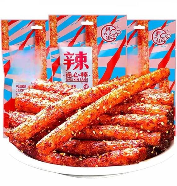 TXDYNLLK Latiao Spicy Strips 3 Packs Latiao Spicy Gluten Classic Chinese Special Snack Food, Vegan, , , 68g/2.39 Ounces per Pack (Pack of 3)